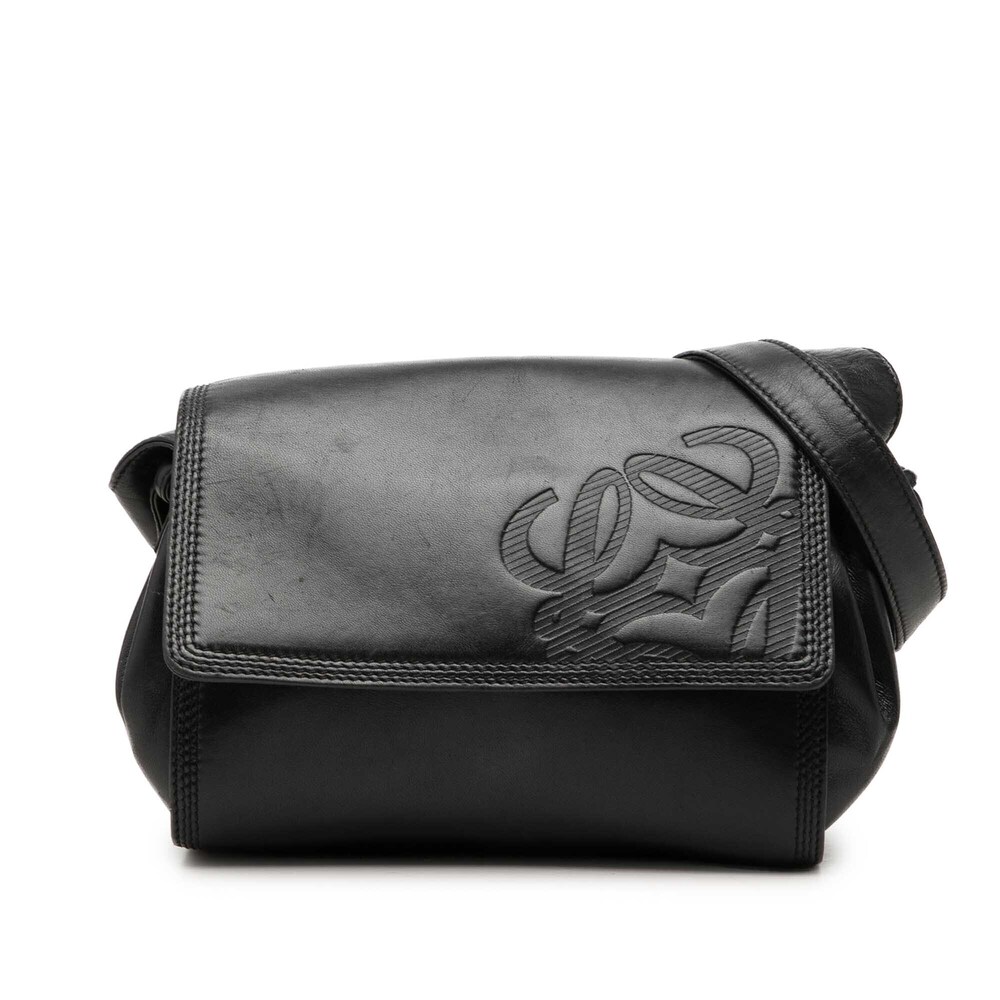 Pre-Loved LOEWE Leather Anagram Flap Crossbody
